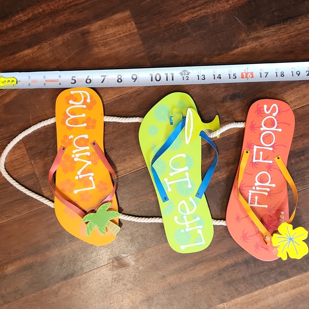 Margraritaville Colorful Flip Flop Wall Decor - Picture 4 of 5
